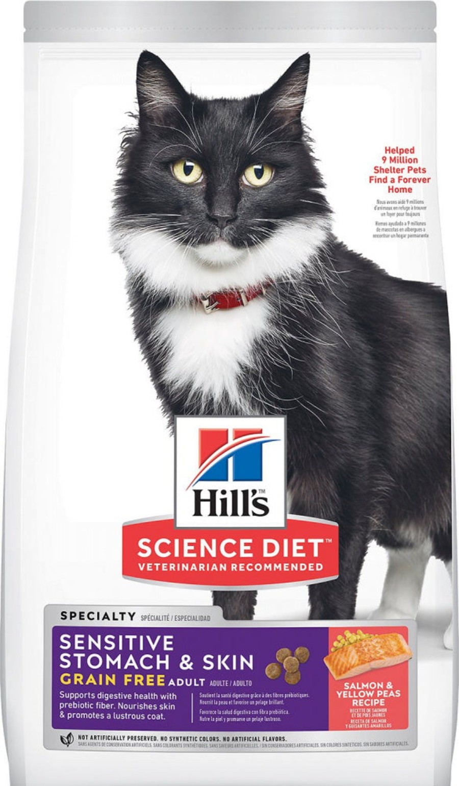 Cat Hill's Science Diet Dry Food | Hill'S Science Diet Adult Sensitive Stomach & Skin Grain Free Salmon & Yellow Peas Recipe Dry Cat Food