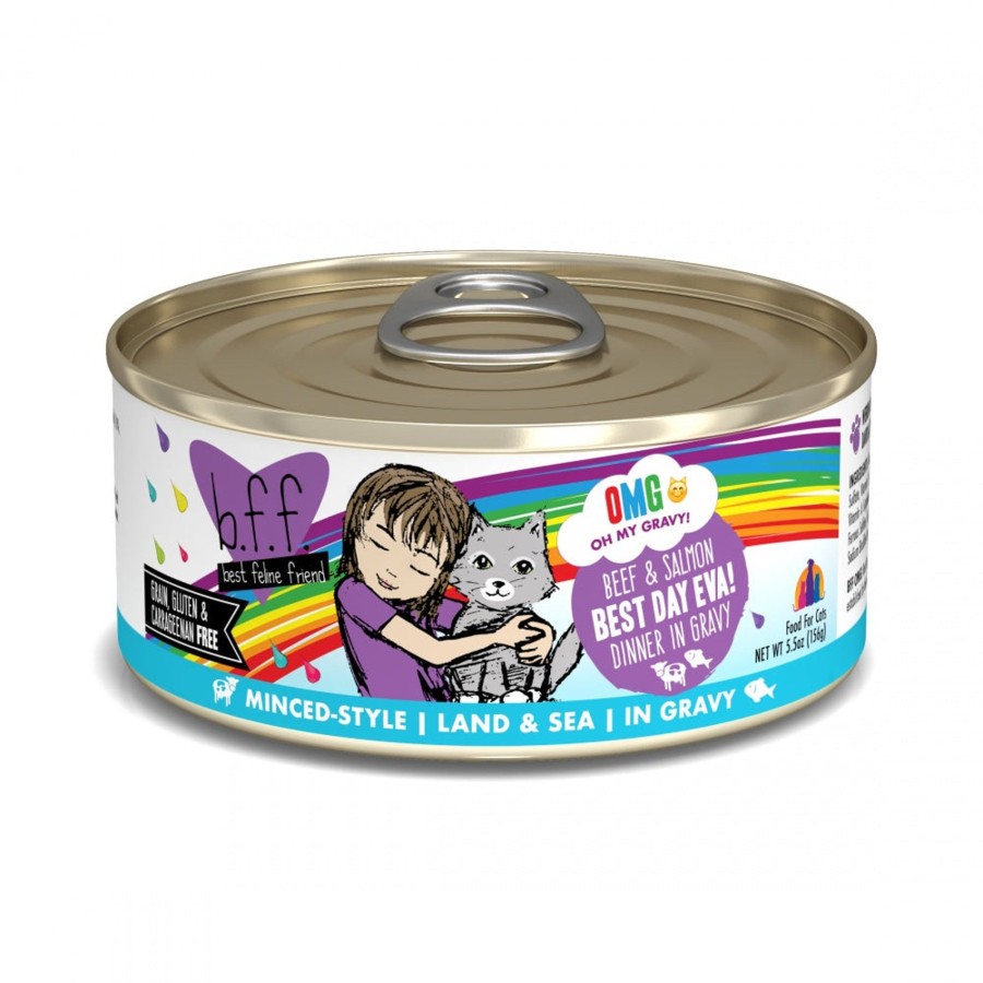 Cat Weruva Wet Food | Weruva Bff Oh My Gravy Best Day Eva Grain Free Beef & Salmon In Gravy Canned Cat Food