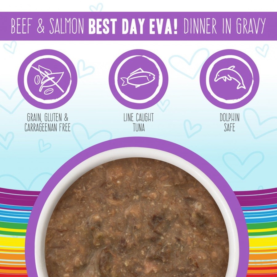 Cat Weruva Wet Food | Weruva Bff Oh My Gravy Best Day Eva Grain Free Beef & Salmon In Gravy Canned Cat Food