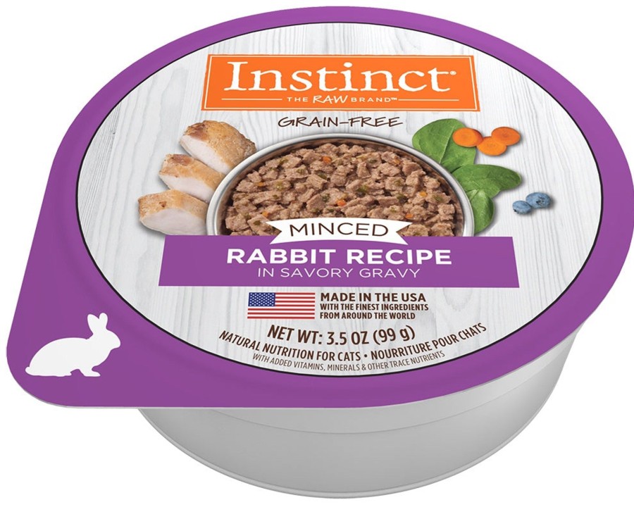 Cat Nature's Variety Wet Food | Instinct Adult Grain Free Minced Recipe With Real Rabbit Natural Cat Food Cups