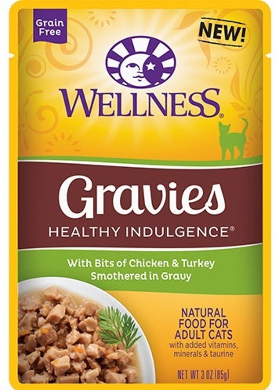 Cat Wellness Wet Food | Wellness Healthy Indulgence Natural Grain Free Gravies With Chicken And Turkey In Gravy Cat Food Pouch