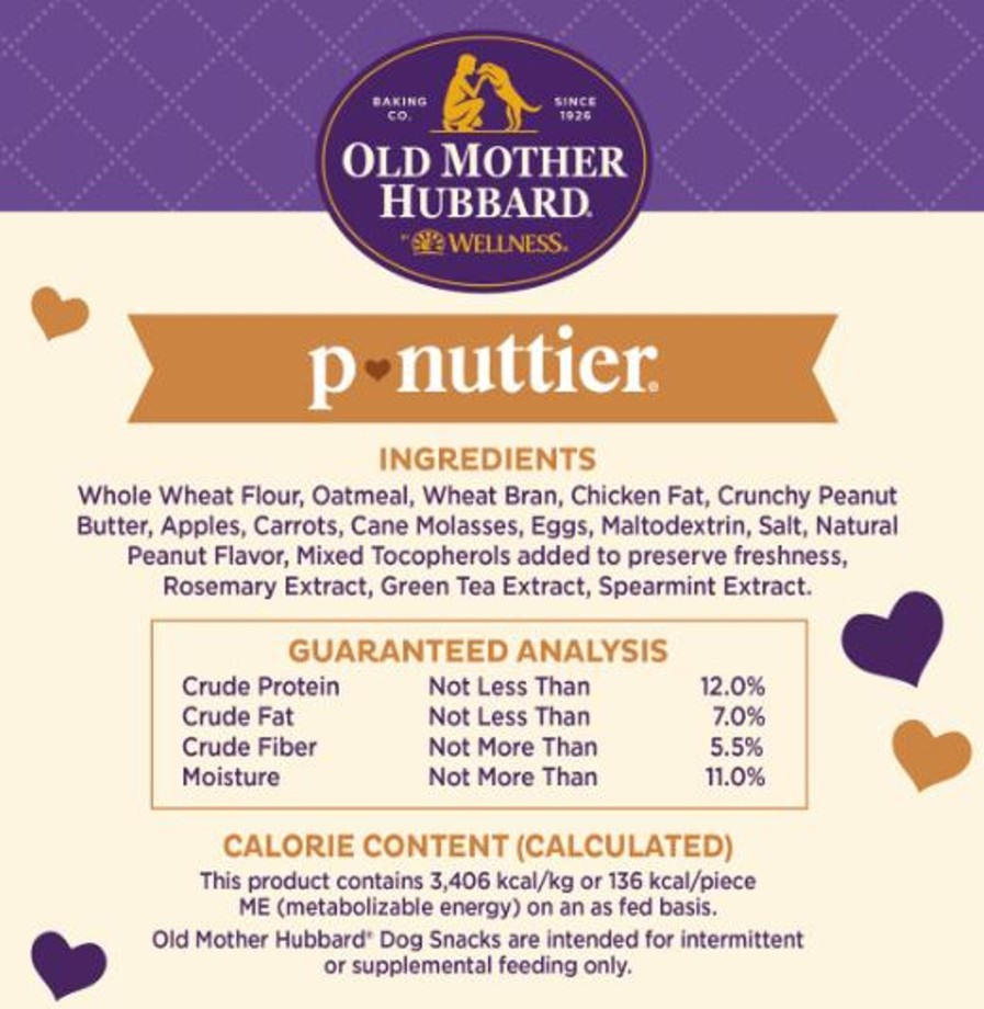 Dog Old Mother Hubbard | Old Mother Hubbard Crunchy Classic Natural P-Nuttier Large Biscuits Dog Treats