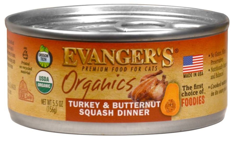 Cat Evangers Wet Food | Evangers Organics Turkey And Butternut Squash Canned Cat Food