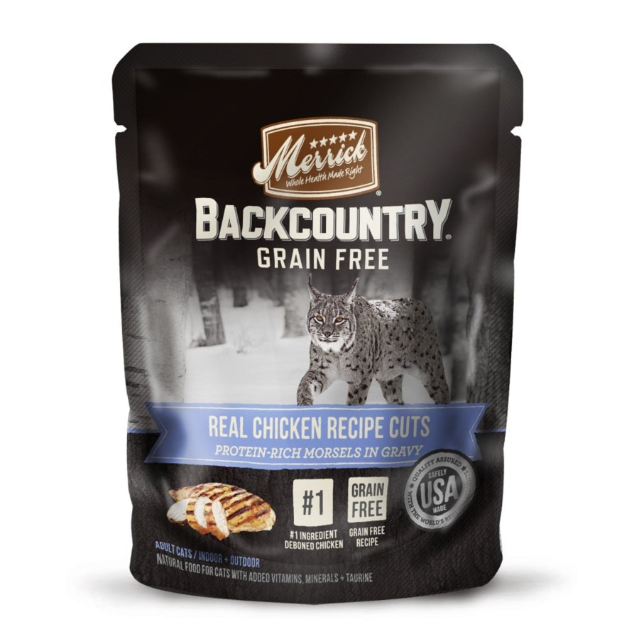 Cat Merrick Wet Food | Merrick Backcountry Grain Free Real Chicken Cuts Recipe Cat Food Pouch