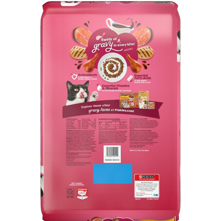 Cat Friskies Dry Food | Friskies Gravy Swirlers Chicken & Salmon Flavor Dry Cat Food