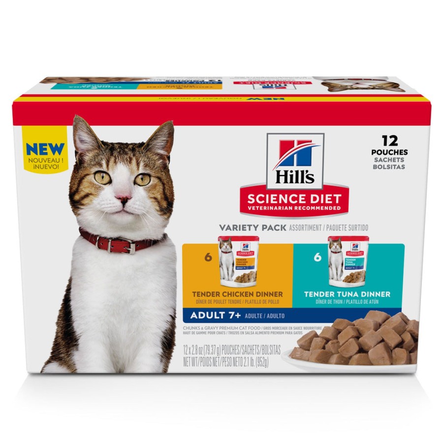 Cat Hill's Science Diet Wet Food | Hill'S Science Diet Adult 7+ Tender Dinner Pouch Variety Pack Wet Cat Food