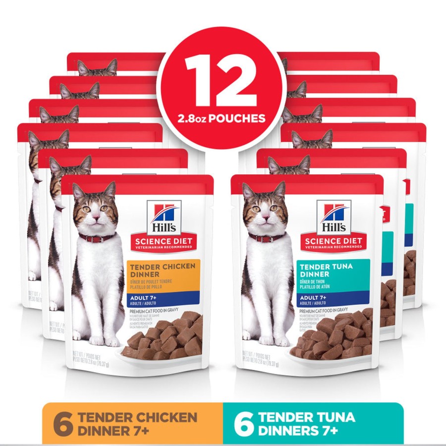 Cat Hill's Science Diet Wet Food | Hill'S Science Diet Adult 7+ Tender Dinner Pouch Variety Pack Wet Cat Food