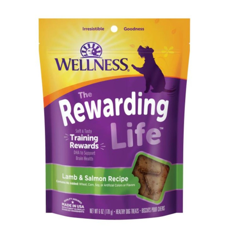 Dog Wellness | Wellness Rewarding Life Soft & Chewy Dog Treats Grain Free Lamb & Salmon