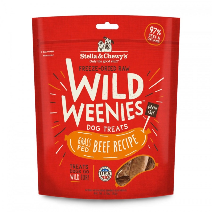 Dog Stella u0026 Chewy's | Stella & Chewy'S Wild Weenies Grain Free Beef Recipe Freeze Dried Raw Dog Treats