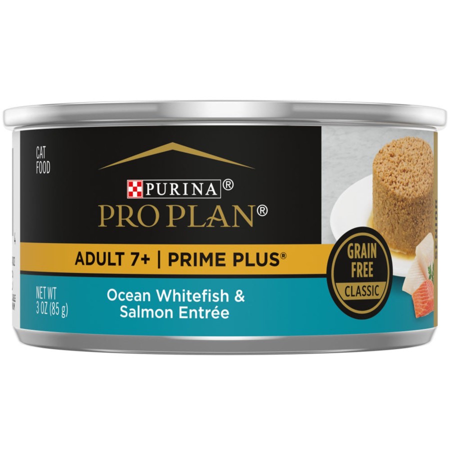 Cat Purina Pro Plan Wet Food | Purina Pro Plan Prime Plus 7+ Ocean Whitefish & Salmon Entree Classic Canned Cat Food