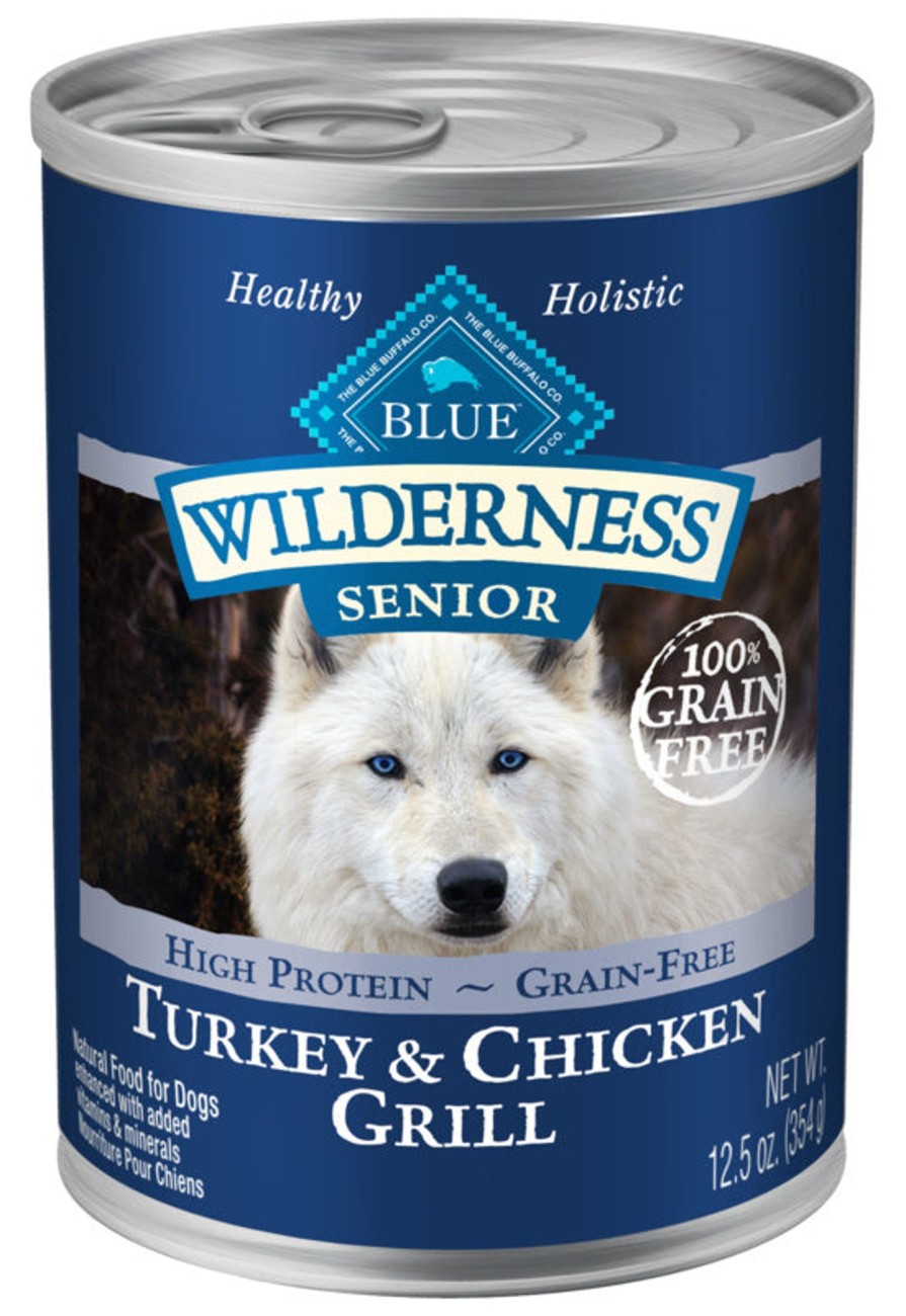 Dog Blue Buffalo Wet Food | Blue Buffalo Wilderness High-Protein Grain-Free Turkey & Chicken Grill Senior Canned Dog Food