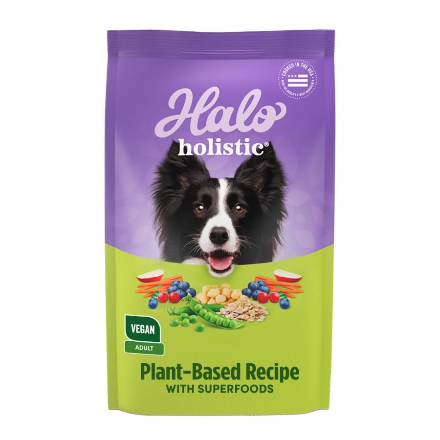 Dog Halo | Halo Holistic Adult Dog Vegan Plant-Based Recipe With Superfoods Dry Dog Food