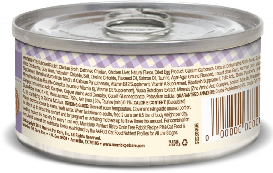 Cat Merrick Wet Food | Merrick Purrfect Bistro Grain Free Rabbit Pate Canned Cat Food