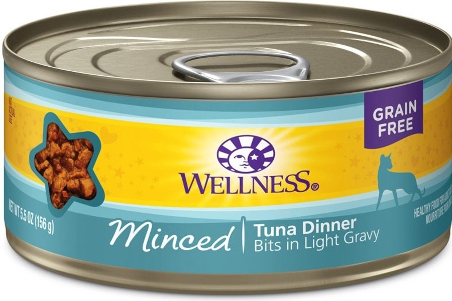 Cat Wellness Wet Food | Wellness Grain Free Natural Minced Tuna Dinner Canned Cat Food