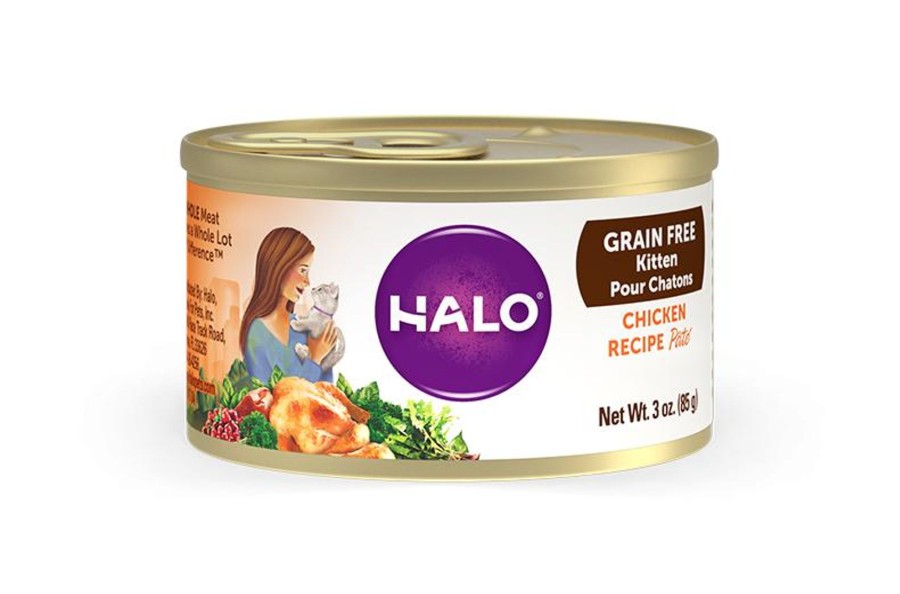 Cat Halo Wet Food | Halo Kitten Grain Free Chicken Recipe Pate Canned Cat Food