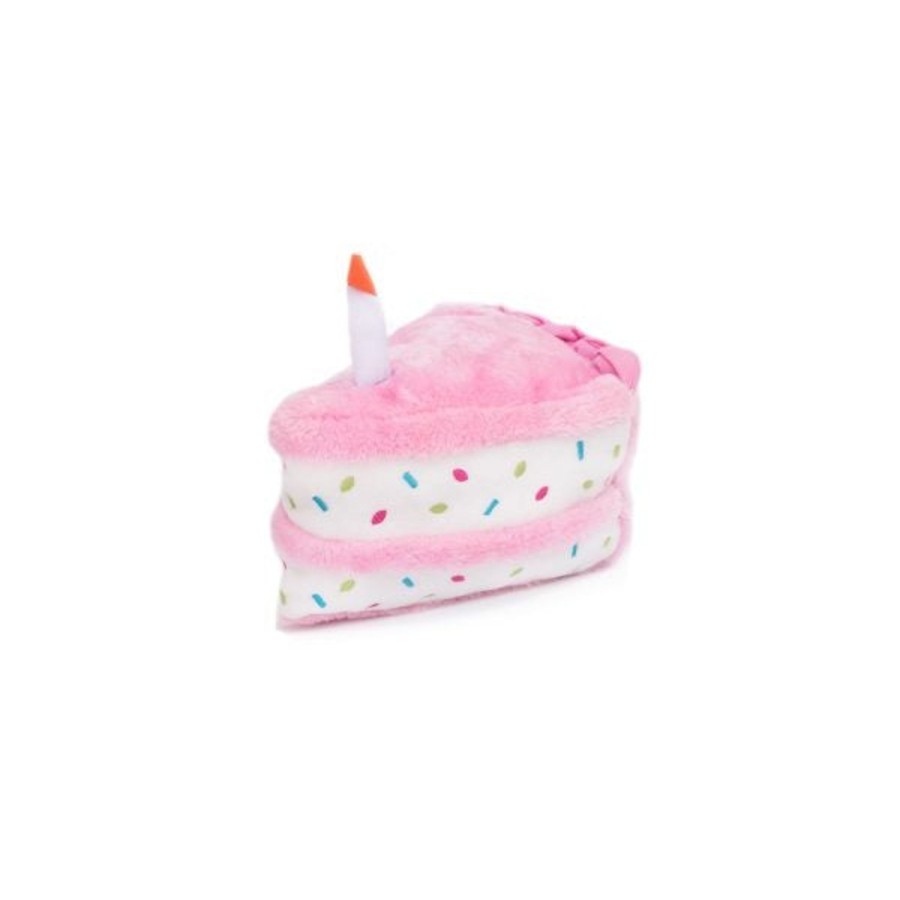 Dog ZippyPaws | Zippypaws Nomnomz Plush Pink Birthday Cake Dog Toy