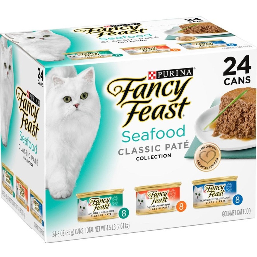 Cat Fancy Feast Wet Food | Fancy Feast Classic Seafood Feast Variety Pack Canned Cat Food