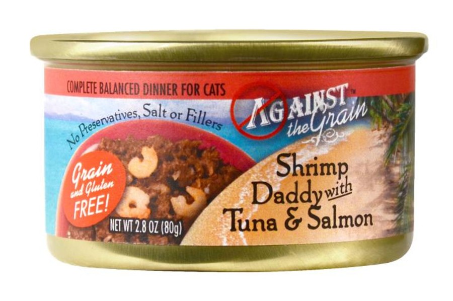 Cat Against the Grain Wet Food | Against The Grain Shrimp Daddy With Tuna And Salmon Canned Cat Food