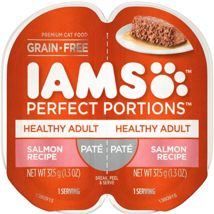 Cat IAMS Wet Food | Iams Perfect Portions Healthy Adult Salmon Pate Wet Cat Food Tray