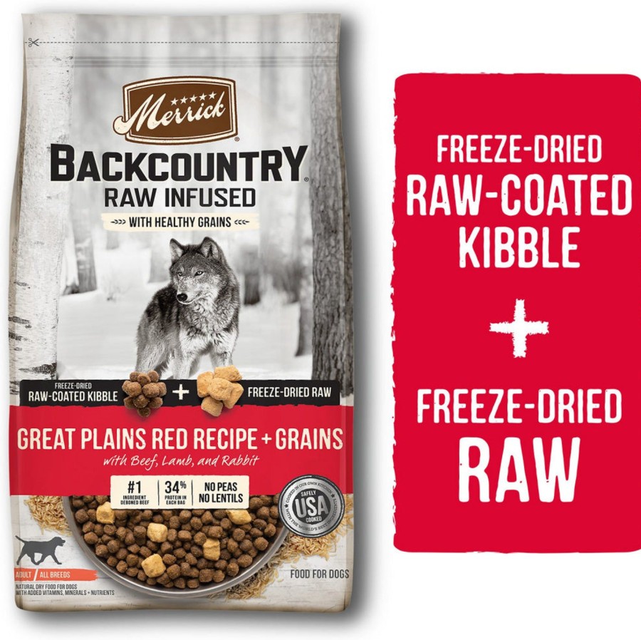 Dog Merrick Freeze Dried | Merrick Backcountry Raw Infused Great Plains Red Recipe With Healthy Grains Freeze Dried Dog Food