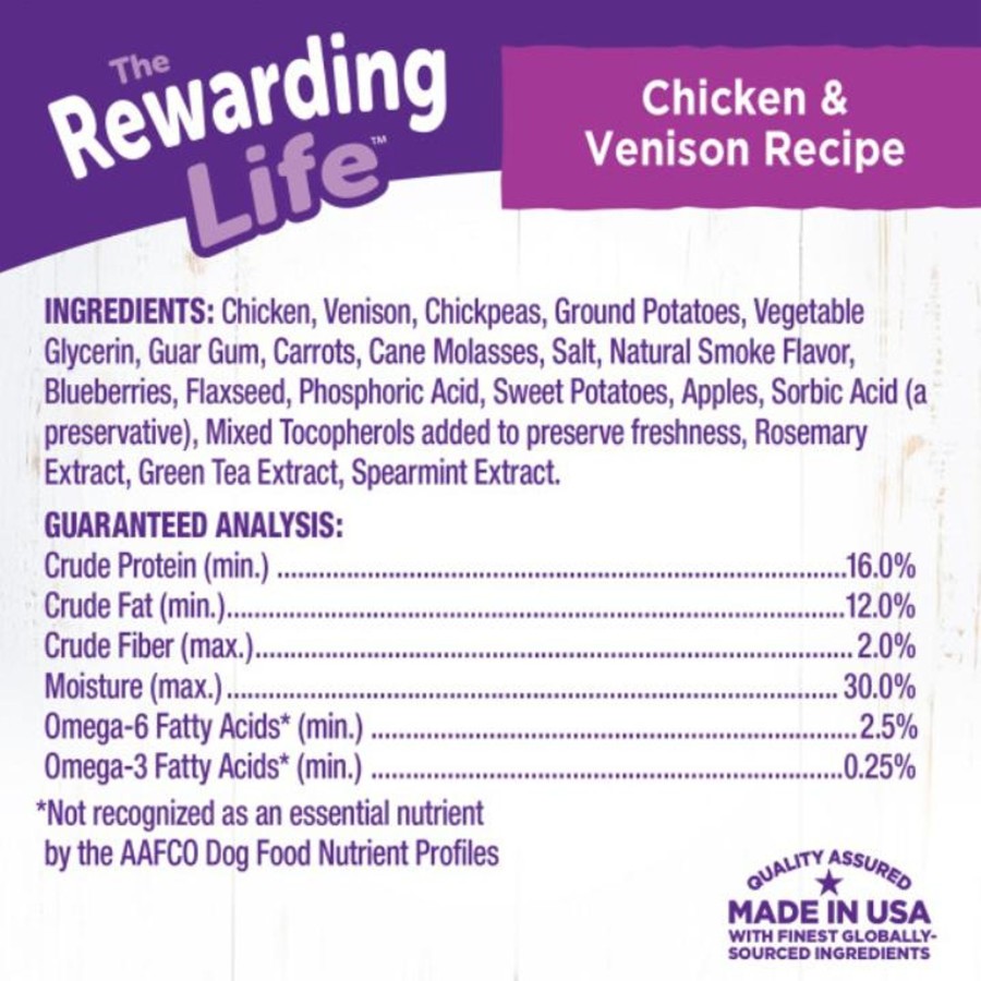 Dog Wellness | Wellness Rewarding Life Soft & Chewy Dog Treats Grain Free Chicken & Venison