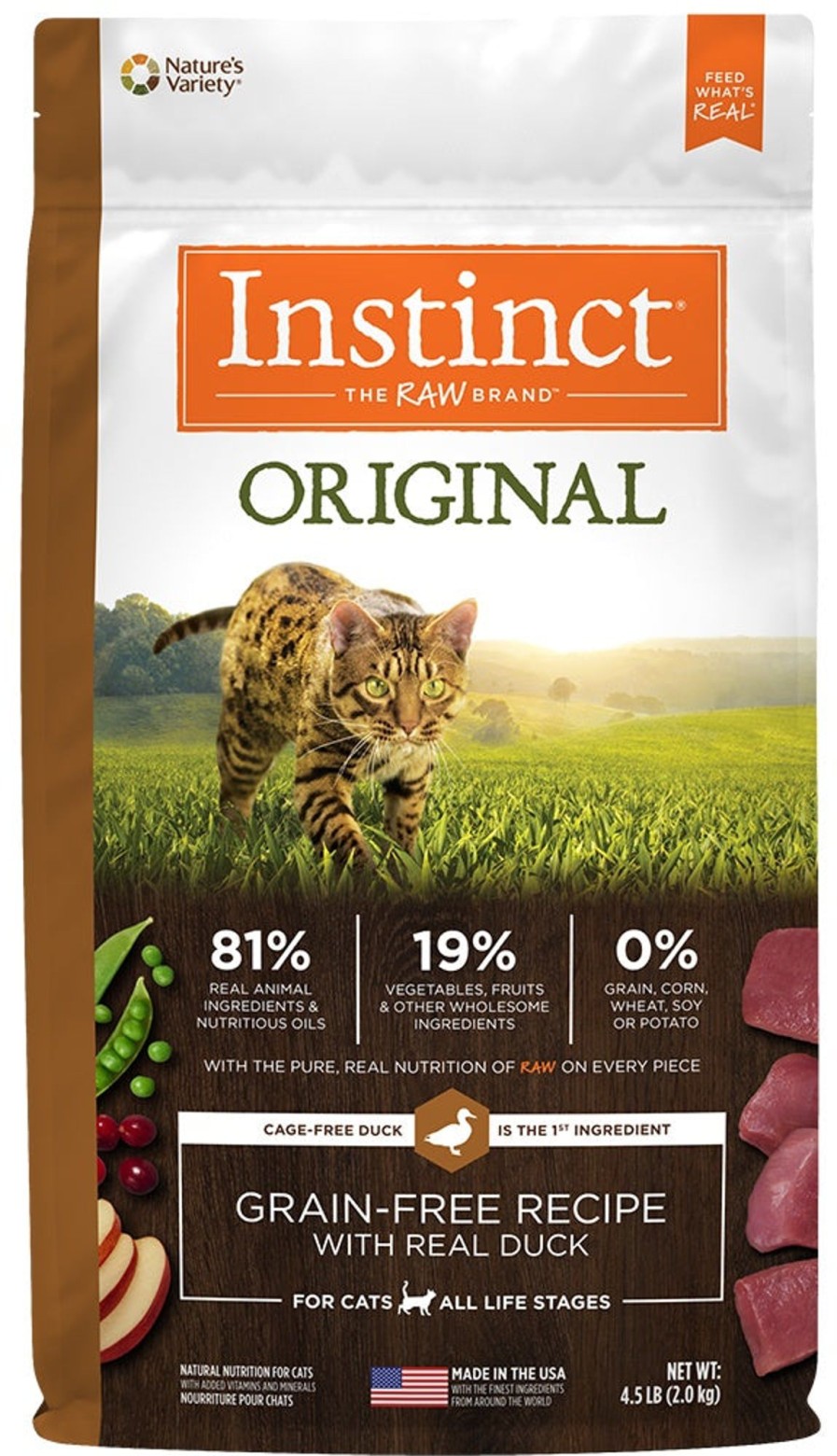 Cat Nature's Variety Freeze Dried | Instinct Original Grain Free Recipe With Real Duck Natural Dry Cat Food