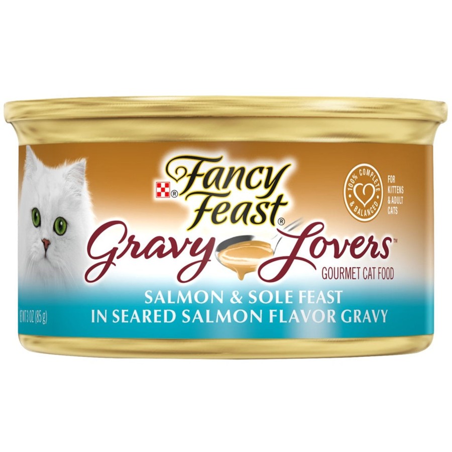 Cat Fancy Feast Wet Food | Fancy Feast Gravy Lovers Salmon & Sole Feast In Seared Salmon Flavor Gravy Canned Cat Food