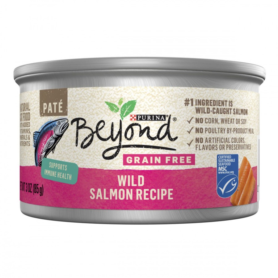 Cat Purina Beyond Wet Food | Purina Beyond Grain-Free Wild Salmon Pate Recipe Canned Cat Food