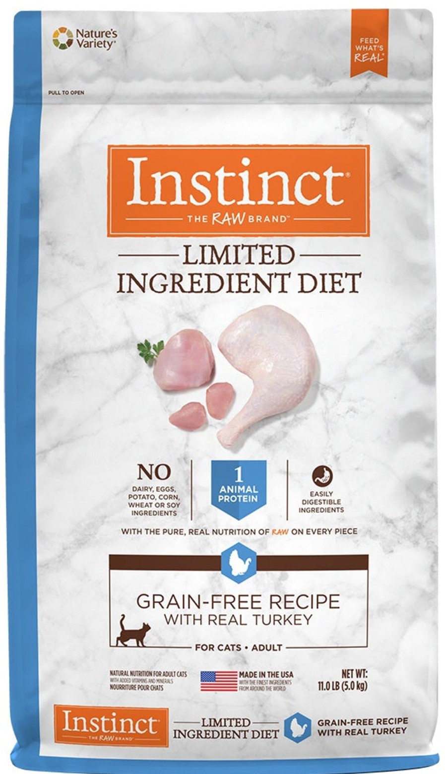 Cat Nature's Variety Freeze Dried | Instinct Limited Ingredient Diet Adult Grain Free Recipe With Real Turkey Natural Dry Cat Food