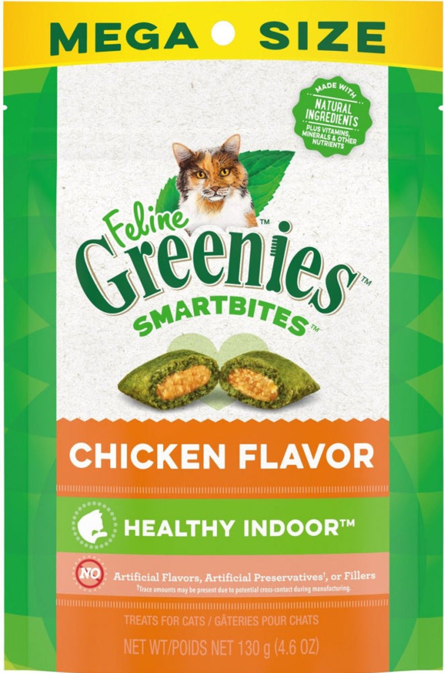 Cat Greenies | Greenies Feline Smartbites Healthy Indoor Natural Chicken Flavor Soft & Crunchy Adult Cat Treats