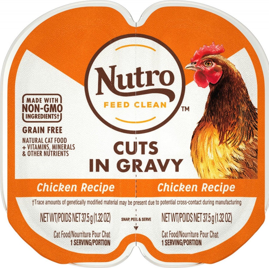 Cat Nutro Wet Food | Nutro Perfect Portions Grain Free Cuts In Gravy Real Chicken Recipe Wet Cat Food Trays