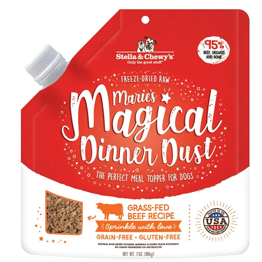 Dog Stella u0026 Chewy's Freeze Dried | Stella & Chewy'S Marie'S Magical Dinner Dust Freeze-Dried Grass Fed Beef Recipe Dog Food Topper