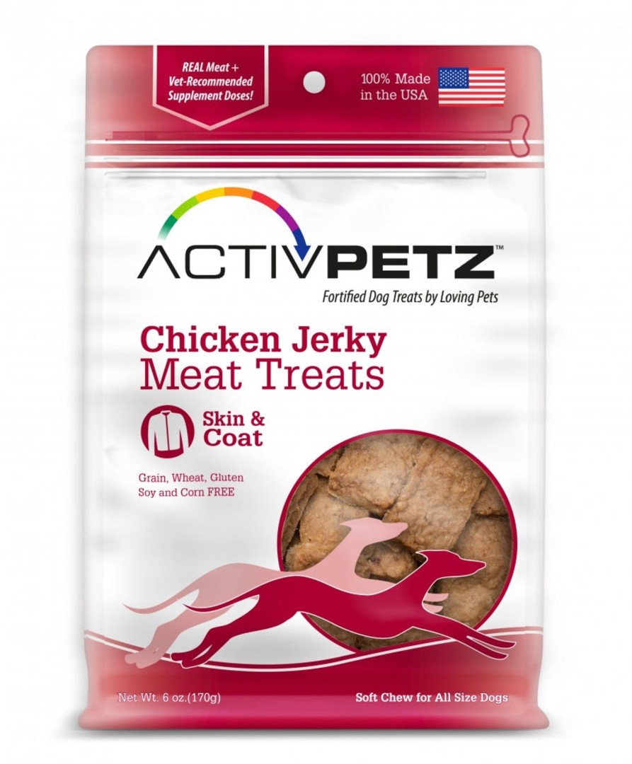 Dog Loving Pets | Loving Pets Activpetz Grain Free Chicken Jerky Skin And Coat Health Dog Treats