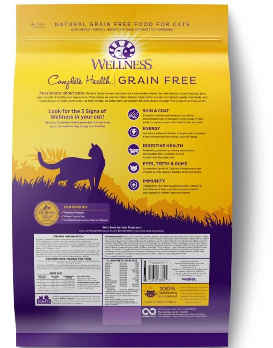 Cat Wellness Dry Food | Wellness Complete Health Natural Indoor Adult Grain Free Salmon And Herring Dry Cat Food