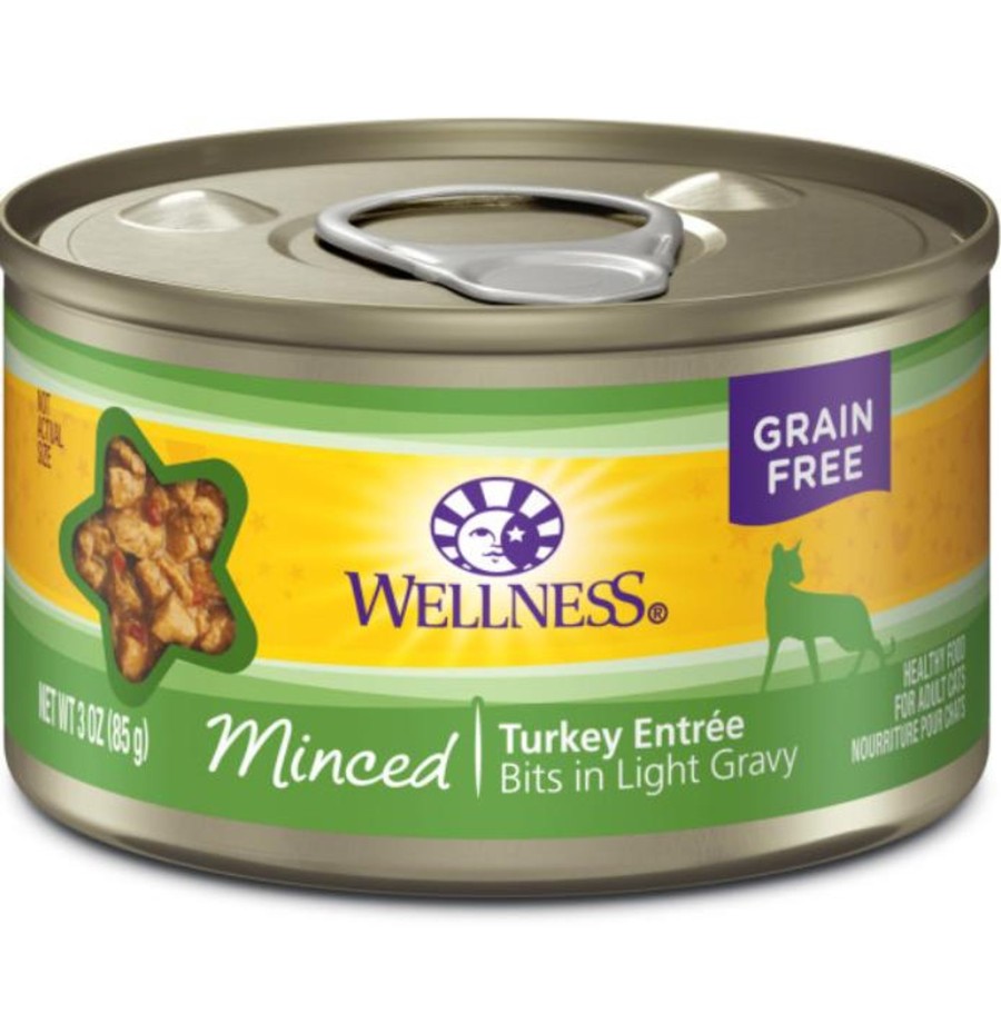 Cat Wellness Wet Food | Wellness Grain Free Natural Minced Turkey Entree Wet Canned Cat Food