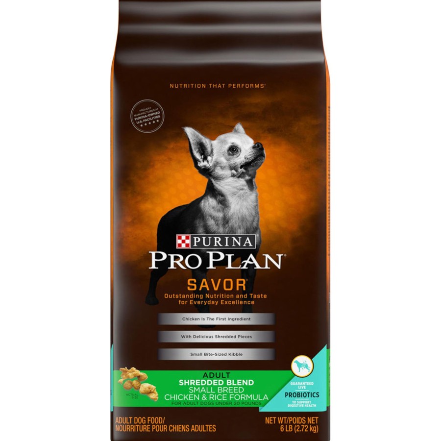 Dog Purina Pro Plan Dry Food | Purina Pro Plan Savor Shredded Blend Chicken & Rice Formula Adult Small & Toy Breed Dry Dog Food