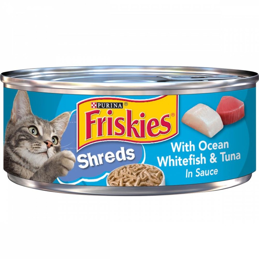 Cat Friskies Wet Food | Friskies Savory Shreds With Ocean White Fish & Tuna Canned Cat Food