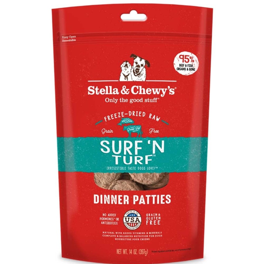 Dog Stella u0026 Chewy's | Stella & Chewy'S Surf 'N Turf Grain Free Dinner Patties Freeze Dried Raw Dog Food