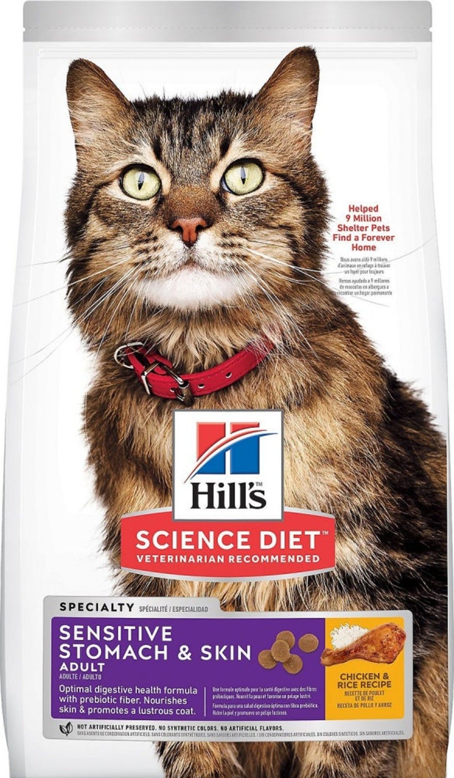 Cat Hill's Science Diet Dry Food | Hill'S Science Diet Adult Sensitive Stomach & Skin Chicken & Rice Recipe Dry Cat Food