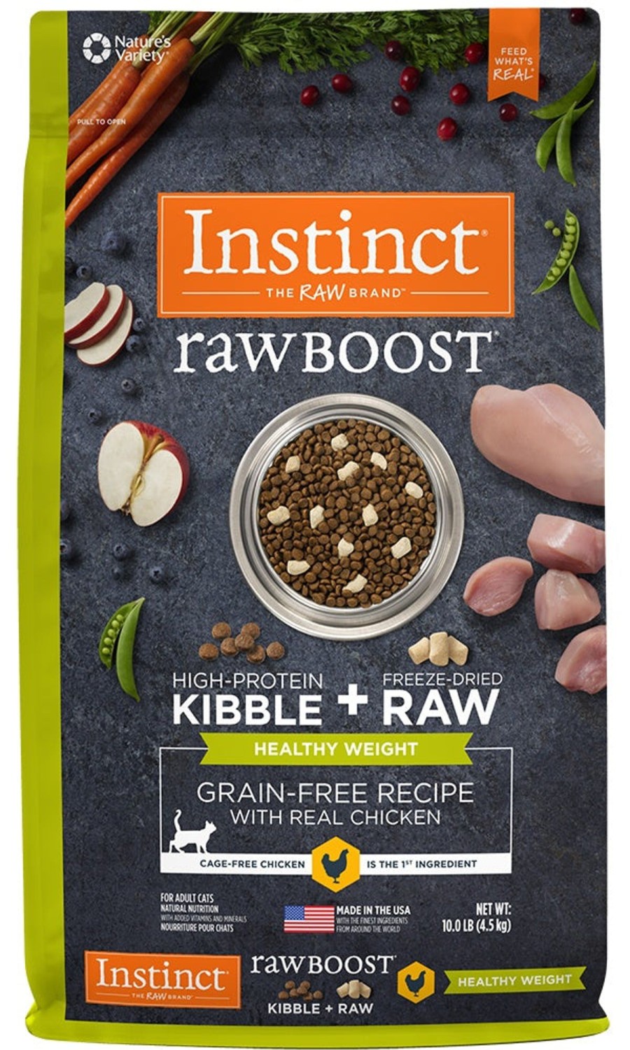 Cat Nature's Variety Freeze Dried | Instinct Raw Boost Healthy Weight Adult Grain Free Recipe With Real Chicken Natural Dry Cat Food