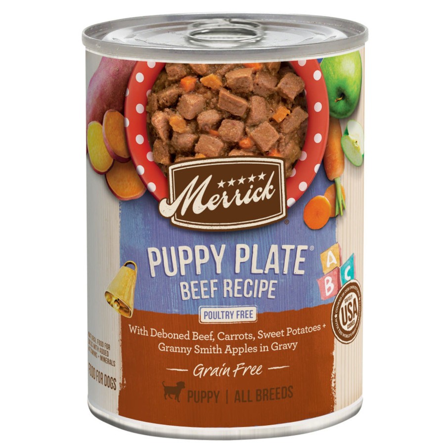 Dog Merrick | Merrick Grain Free Puppy Plate Beef Recipe Canned Puppy Food