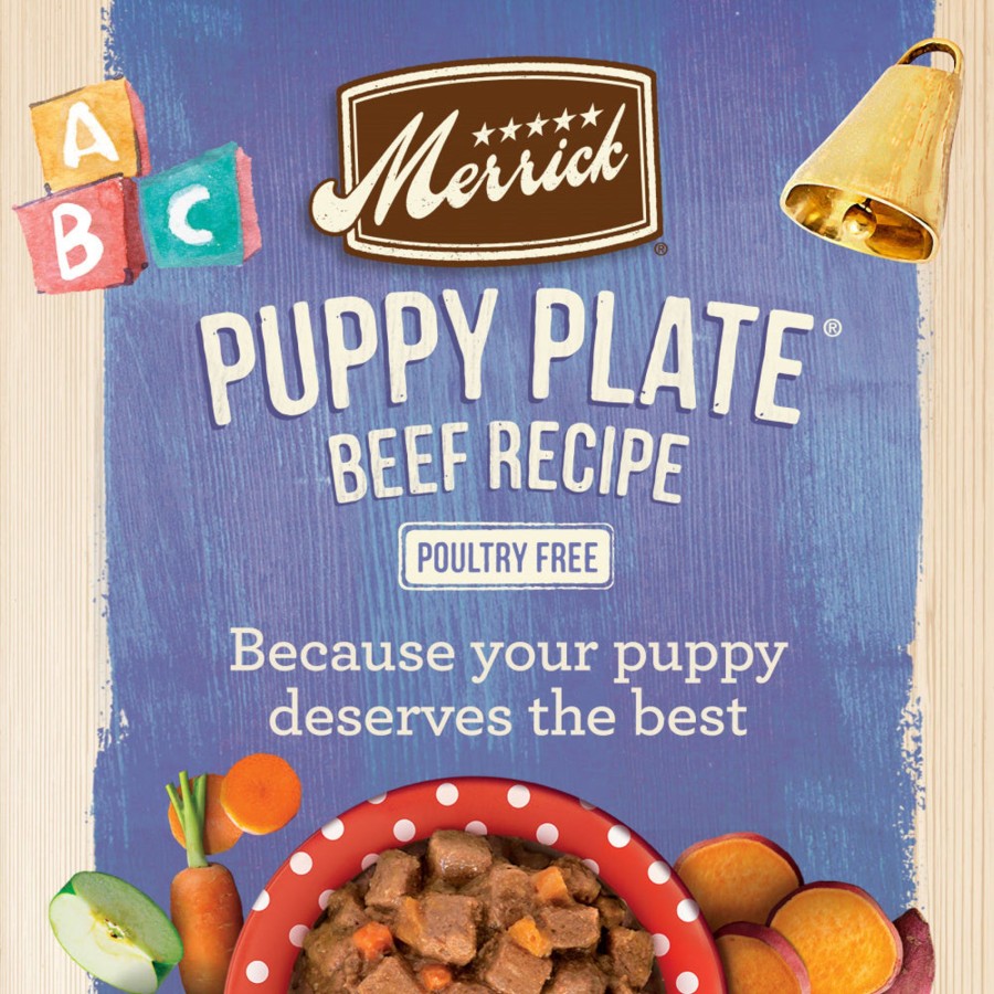 Dog Merrick | Merrick Grain Free Puppy Plate Beef Recipe Canned Puppy Food