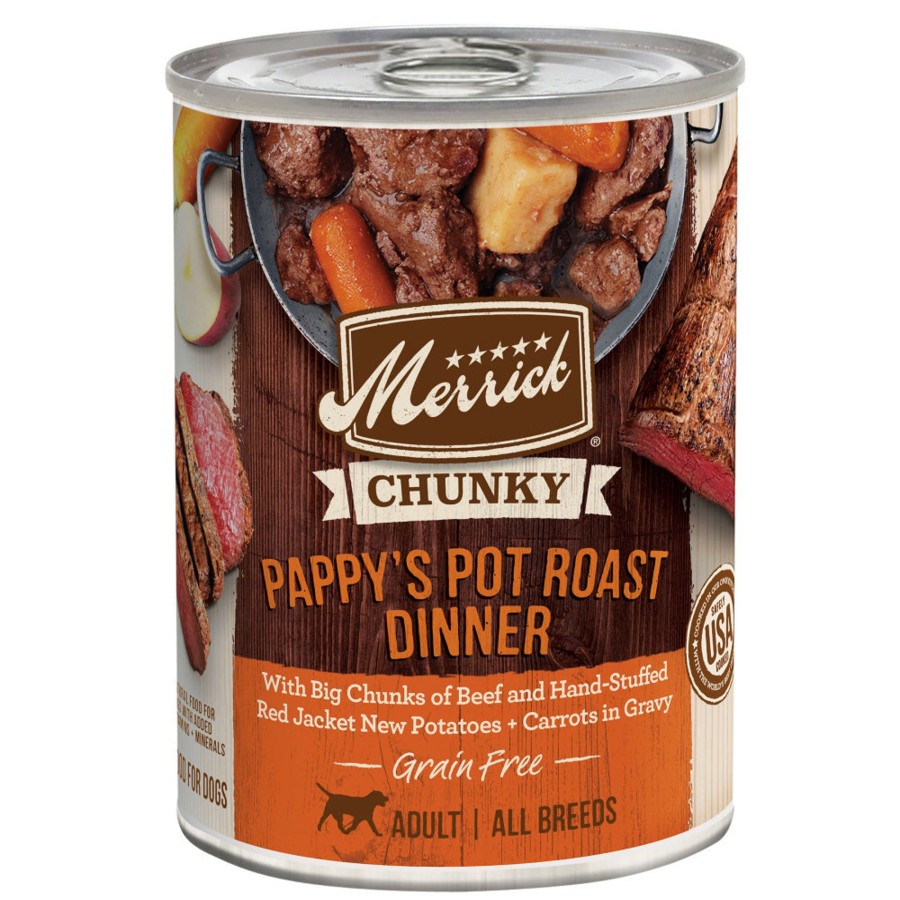 Dog Merrick Wet Food | Merrick Grain Free Chunky Pappy'S Pot Roast Dinner Canned Dog Food