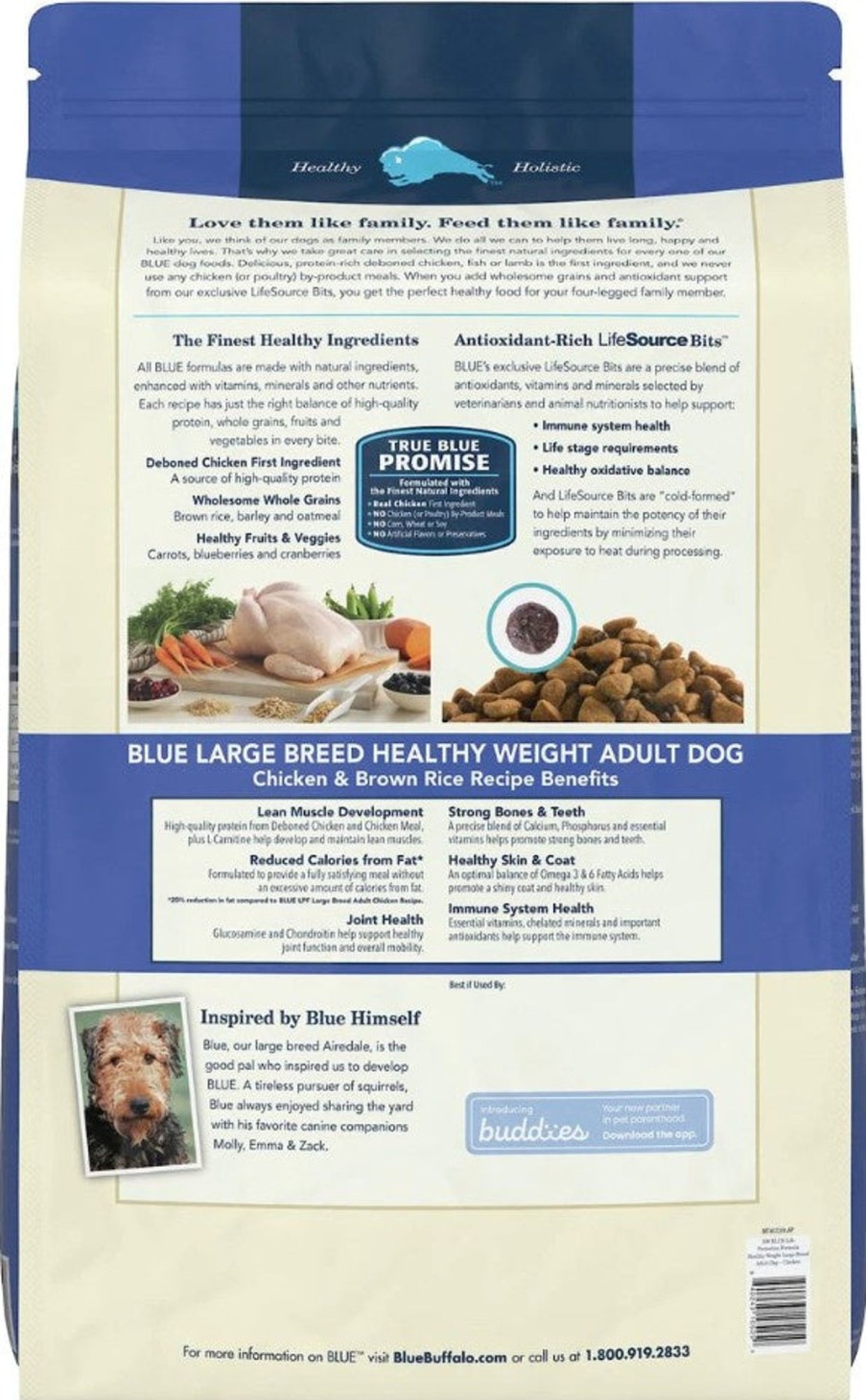 Dog Blue Buffalo Dry Food | Blue Buffalo Life Protection Formula Healthy Weight Large Breed Adult Chicken & Brown Rice Recipe Dry Dog Food