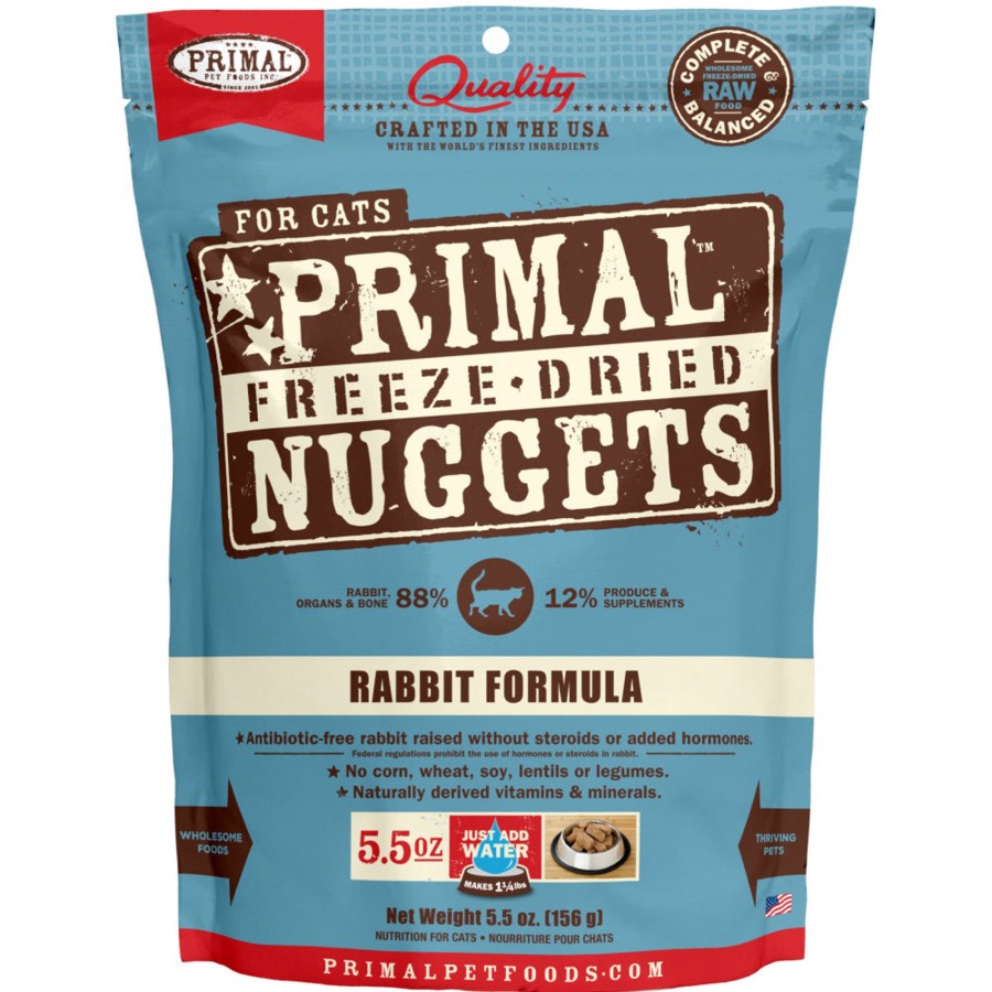 Cat Primal Freeze Dried | Primal Freeze Dried Nuggets Grain Free Rabbit Formula Cat Food