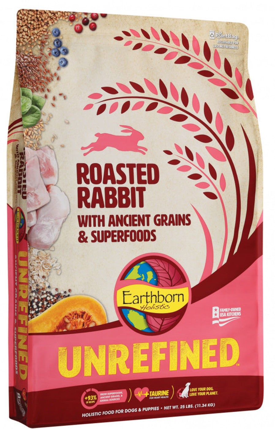 Dog Earthborn Holistic Dry Food | Earthborn Holistic Unrefined Roasted Rabbit With Ancient Grains & Superfoods Dry Dog Food