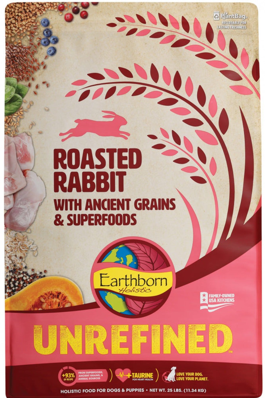 Dog Earthborn Holistic Dry Food | Earthborn Holistic Unrefined Roasted Rabbit With Ancient Grains & Superfoods Dry Dog Food