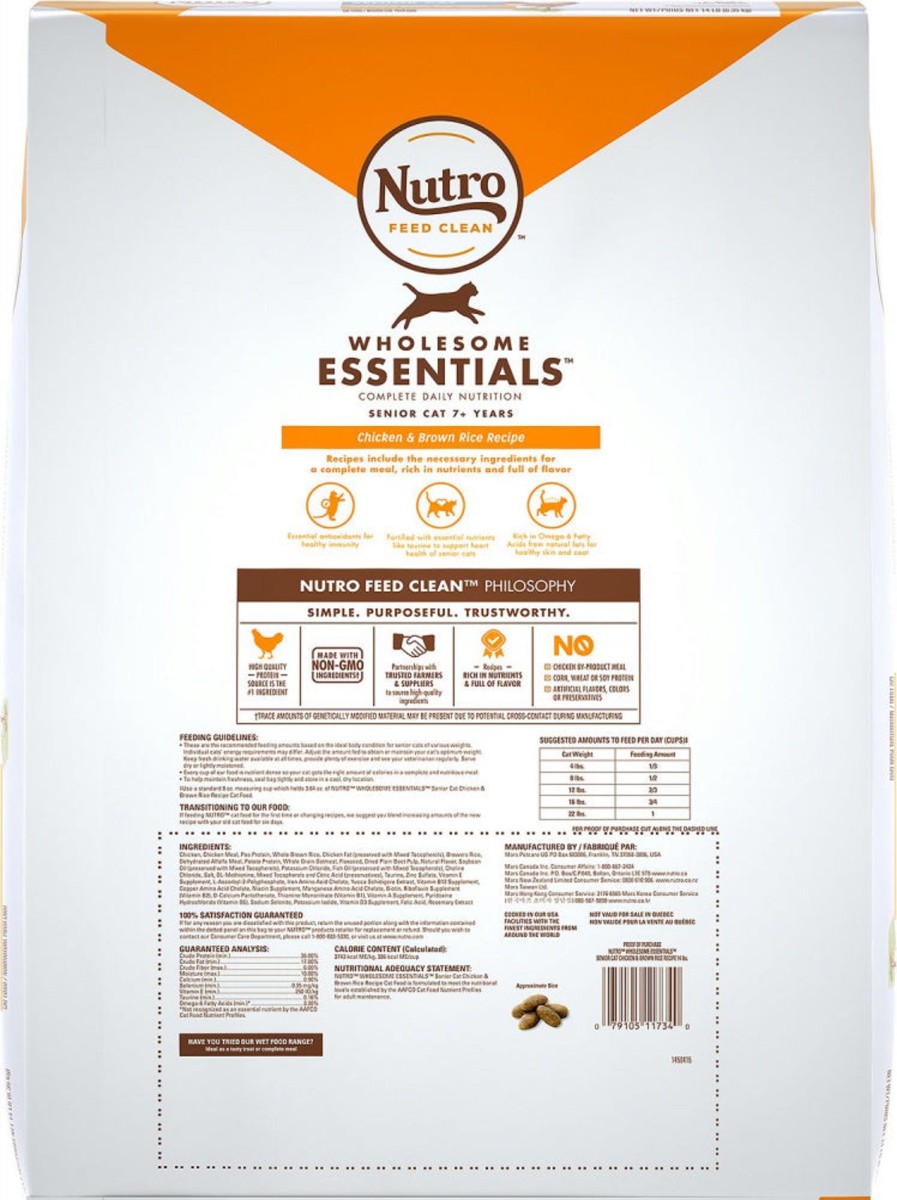 Cat Nutro Dry Food | Nutro Wholesome Essentials Senior Cat Chicken And Brown Rice Dry Cat Food