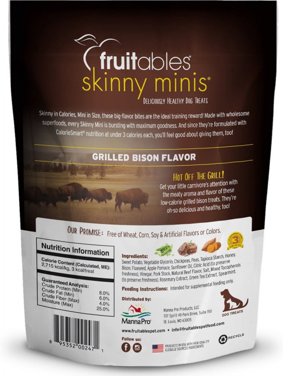 Dog Fruitables | Fruitables Skinny Minis Grilled Bison Flavor Soft & Chewy Dog Treats