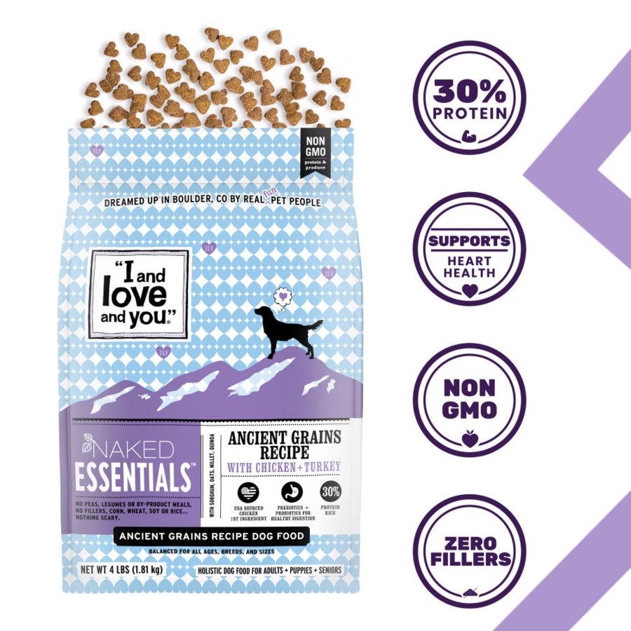 Dog I and Love and You Dry Food | I And Love And You Naked Essentials Ancient Grain Chicken & Turkey Recipe Dry Dog Food